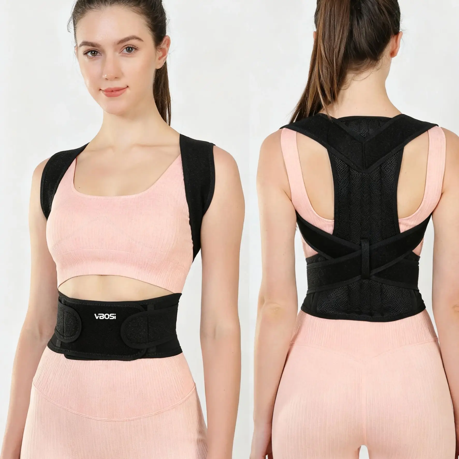 Posture Corrector Back - VBOSi อุปกรณ์พยุงหลังและเอว ปรับได้ สำหรับผู้หญิงและผู้ชาย ช่วยปรับท่าทาง