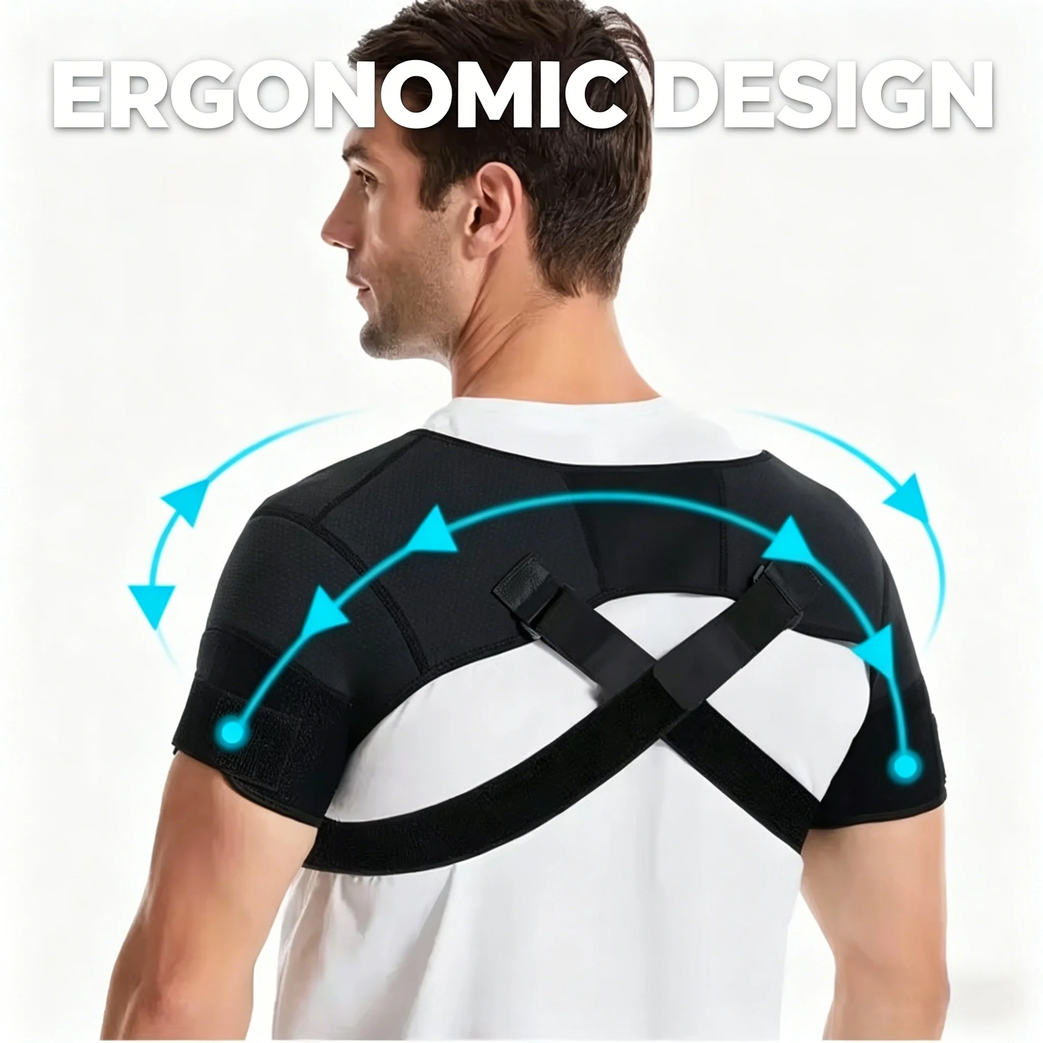 Posture Corrector Back - สายรัดหลังแบบปรับได้รูปตัว X สำหรับผู้ชายและผู้หญิง ช่วยพยุงไหล่ ระบายอากาศได้ดี บรรเทาอาการหลังค่อมและปวดหลังส่วนบน