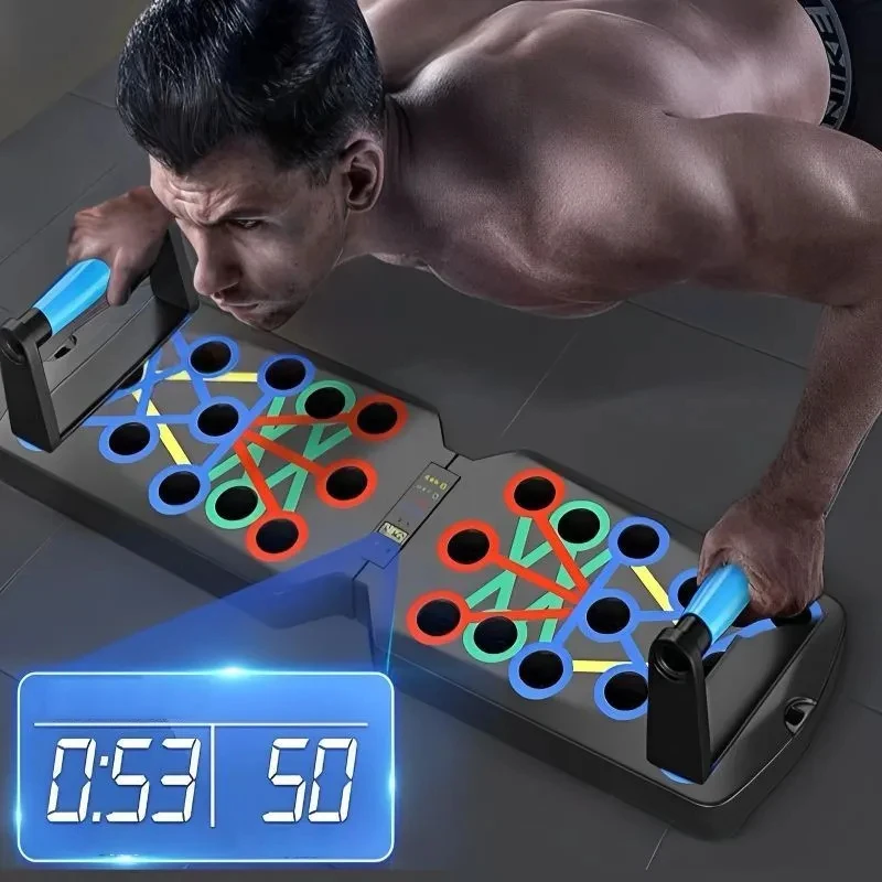Push Up Board - Push-up ชุดบอร์ดแบบพกพา Push-up Bar พับอุปกรณ์ฟิตเนสสําหรับหน้าอกหน้าท้องแขน/กลับการฝึกอบรม